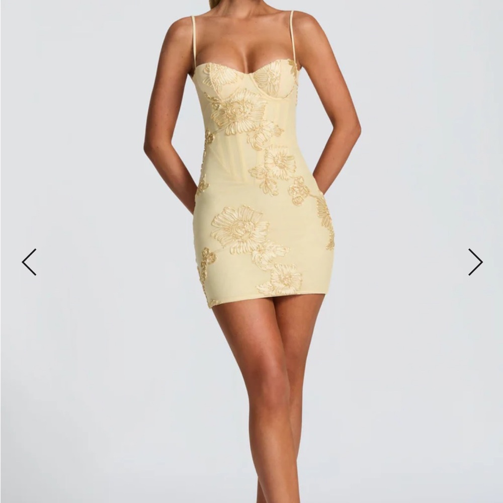 Elegant Yellow Floral Mini Dress